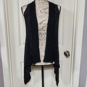 Derek Heart Boho Style Open Knit Crepe Vest